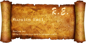 Ruzsics Emil névjegykártya