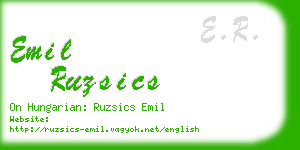 emil ruzsics business card